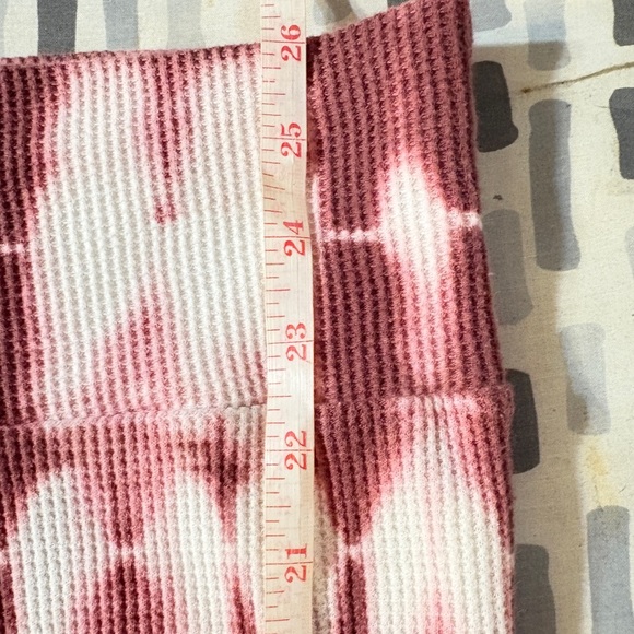 Anthropologie Pilcro Angie Wine Cowl Neck Waffle Knit Thermal Tie Dye Pullover S - Picture 9 of 9